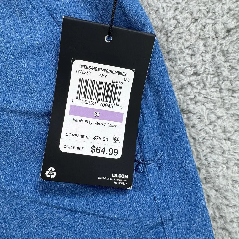 Under‎ Armour Shorts Mens 38 Blue UA Matchplay Flat Front Chino NWT